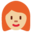 woman, medium-light skin tone, red hair